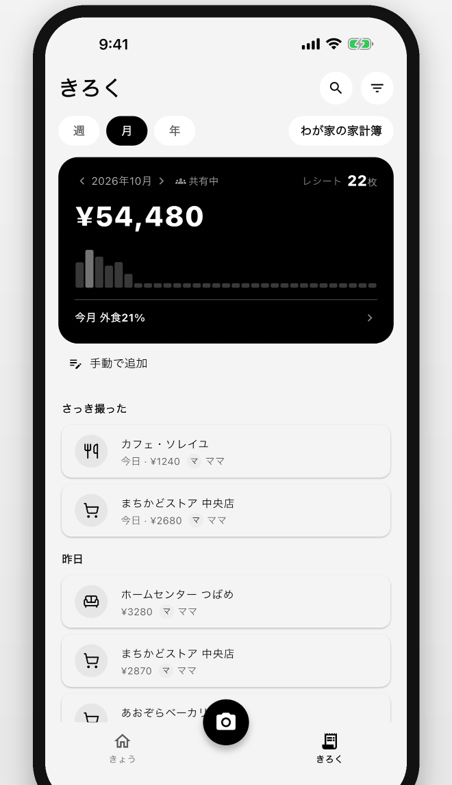 きろく画面